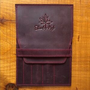 Thread & Maple Burgundy Leather needle wallet